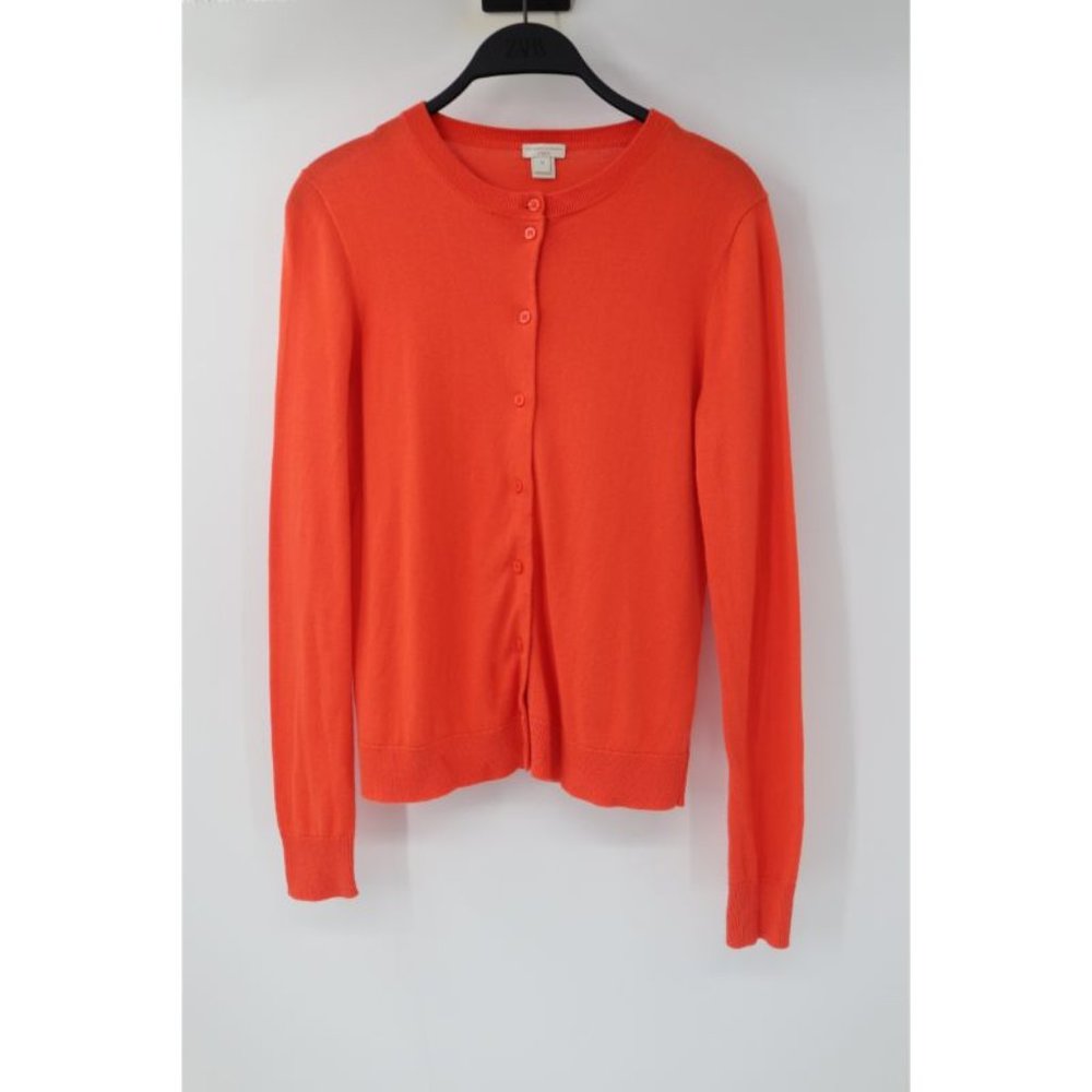 J crew cardigan Womens XS The Caryn Classic cotton button front orange knit